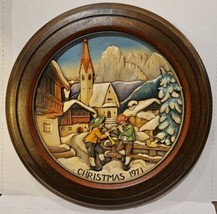 Anri Hand Crafted Wood Plate Christmas In St. Jakob in Groden 1971 3989 - £11.76 GBP