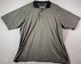 Bobby Jones Polo Shirt Mens Size XL Gray Striped Short Casual Sleeve Collared - £9.98 GBP