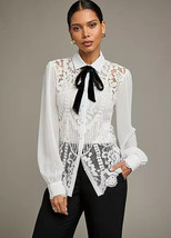 Kaleidoscope White Lace Blouse  UK 10    (fm91-11) - £38.54 GBP