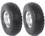 2Pcs Solid Rubber Tire Wheels Compatible for Garden Cart Gorilla Cart Ya... - £34.59 GBP
