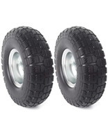 2Pcs Solid Rubber Tire Wheels Compatible for Garden Cart Gorilla Cart Yard Cart - £34.95 GBP