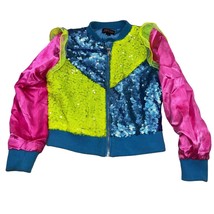JoJo Siwa Sparkly Bright Zip Up Girls Jacket XS 4/5 - £15.03 GBP