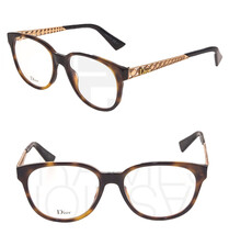 Christian Dior Diorama O2 Havana Gold Metal Square 53mm Optical Eyeglasses - £178.05 GBP