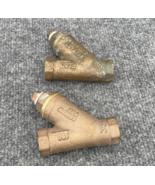 Lot of 2 - 1/2&quot; Brass Wye Strainers 1/2 Bronze Threaded  Used - £18.50 GBP