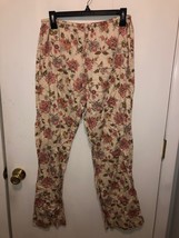 Vintage Lands End Womens Medium Floral Pajama Pants Elastic Drawstring W... - $13.85