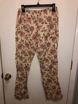 Vintage Lands End Womens Medium Floral Pajama Pants Elastic Drawstring W... - £10.48 GBP