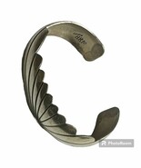 STUNNING~ HRM- HARRY MORGAN STERLING SILVER HAND TOOLED CUFF BRACELET! - $83.22