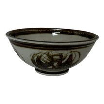 VINTAGE Splatter Louis Mideke Bowl Studio Art Pottery Abstract Asian Inspired 7&quot; - £72.49 GBP