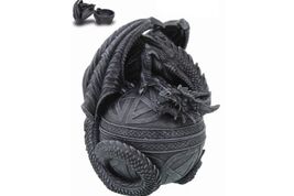6.5 Inch Celtic Dragon Topped Orb Jewelry Trinket Box Figurine - $34.99