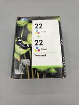 sealed NEW GENUINE HP 22 Tri-Color Ink Twin Pack CC580FN exp 05/2012 - £9.54 GBP
