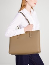 Kate Spade All Day Large Zip Top Tote Beige Leather Laptop Bag PXR00387 NWT FS - £118.69 GBP