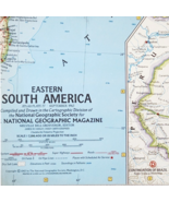1962 Eastern South America Map National Geographic Brazil 24.75 x 19&quot; F13G - €25,67 EUR