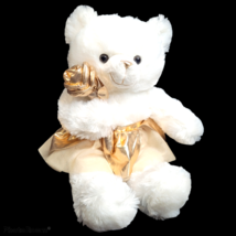Dan Dee Ballerina Bear 17" White Stuffed Animal Gold Fabric Net Tutu Rose 2019 - $18.00