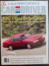Car &amp; Driver Magazine October 1986 Ford T-Bird Turbo Dodge Shelby Porsch... - $12.95