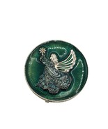 MONET Green Angel Compact Collectible Keepsake Hinged Double Mirror Crys... - £13.98 GBP