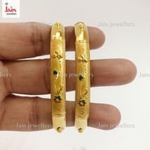 18 Kt, 22 Kt Yellow Gold Handmade Slip-On Bracelet Bangles 12 - 23 Gms (2 Pcs) - £898.86 GBP+