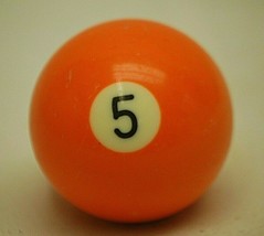 Pool Table Billiard Ball #5 Solid Orange Vintage Replacement Piece - £10.23 GBP