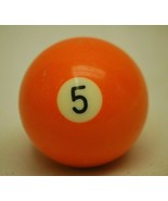 Pool Table Billiard Ball #5 Solid Orange Vintage Replacement Piece - £10.22 GBP