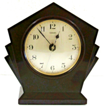 1930s English Art Deco Ferranti Brown Bakelite Desk Clock - $64.35