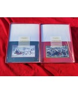 Vintage Currier Ives Greeting Cards: Xmas Ice Skating + Sleigh Ride wint... - £30.07 GBP