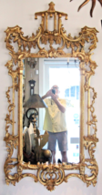 Large Italian Hand Carved Giltwood Chippendale Style Wall Mirror circa 1... - $27,110.62 MXN