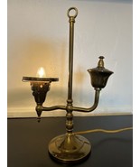 Vintage Metal Brass Student Table Lamp 12.25”H Works Well - £44.13 GBP
