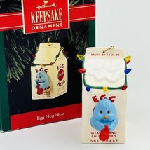 Hallmark Keepsake Hanging Ornament Egg Nog Nest Bird in Carton 1992 Christmas - £7.02 GBP