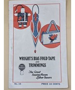 WRIGHTS BIAS FOLD TAPE &amp; TRIMMINGS Sewing Catalog No. 15 + Tracing Patte... - €29,95 EUR