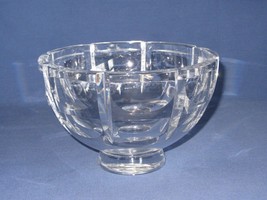 Vtg Orrefors Crystal Pedestal Bowl Simon Gate Thousand Windows Signed Art Glass - £59.34 GBP