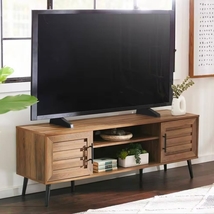 Modern Rustic Wood Finish TV Stand with Mid-Century Legs - for TV up to ... - $299.99