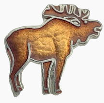 Moose Pin Vintage Metal Enamel Elk - $9.95