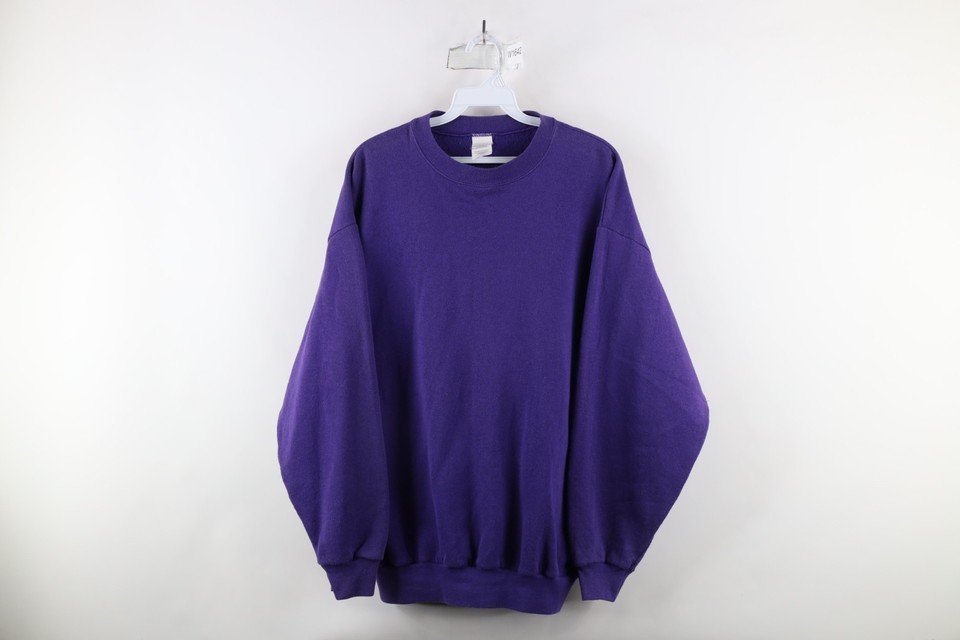 Vintage 90s Streetwear Mens Size Large Faded Blank Crewneck Sweatshirt P... - $33.62