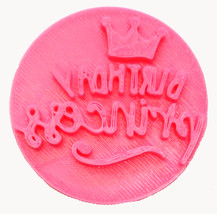 Birthday Princess Words With Tiara Crown Fancy Script Cookie Stamp USA P... - £2.38 GBP