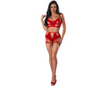 Magic Silk Holidaze Bralette, High Waist Panty with Removable Garters Re... - $51.43