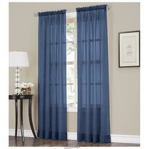 Erica Crushed Voile Panel Pairs Navy 51&quot; W x 84&quot; L - £19.03 GBP