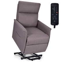 Costway Electric Power Lift Massage Chair Soft Fabric Sofa Recliner Padd... - $483.99