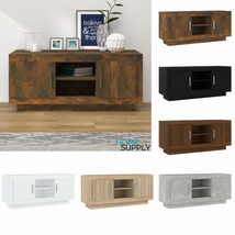 Modern Wooden TV Tele Stand Cabinet Entertainment Unit With 2 Doors Shelves Wood - £62.56 GBP+