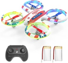 Mini RC Drone Indoor Small Quadcopter Plane with LED Lights, 3D Flip, Headless M - £30.59 GBP