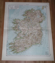 1914 Original Antique Map Of Ireland / Dublin Ulster Connaught Leinster Munster - £33.61 GBP