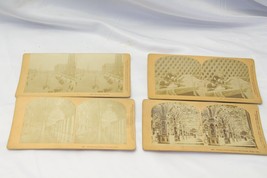 4 Stereoscope Photo Card Rome Italy Liverpool England 1881 Tuileries  Pa... - £15.14 GBP