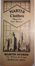 Vintage Martin Clothes Muskegon MI Notebook 1939 - $3.99