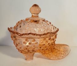 Hobnail Pink Boot/Shoe Candy Dish with Lid image 2