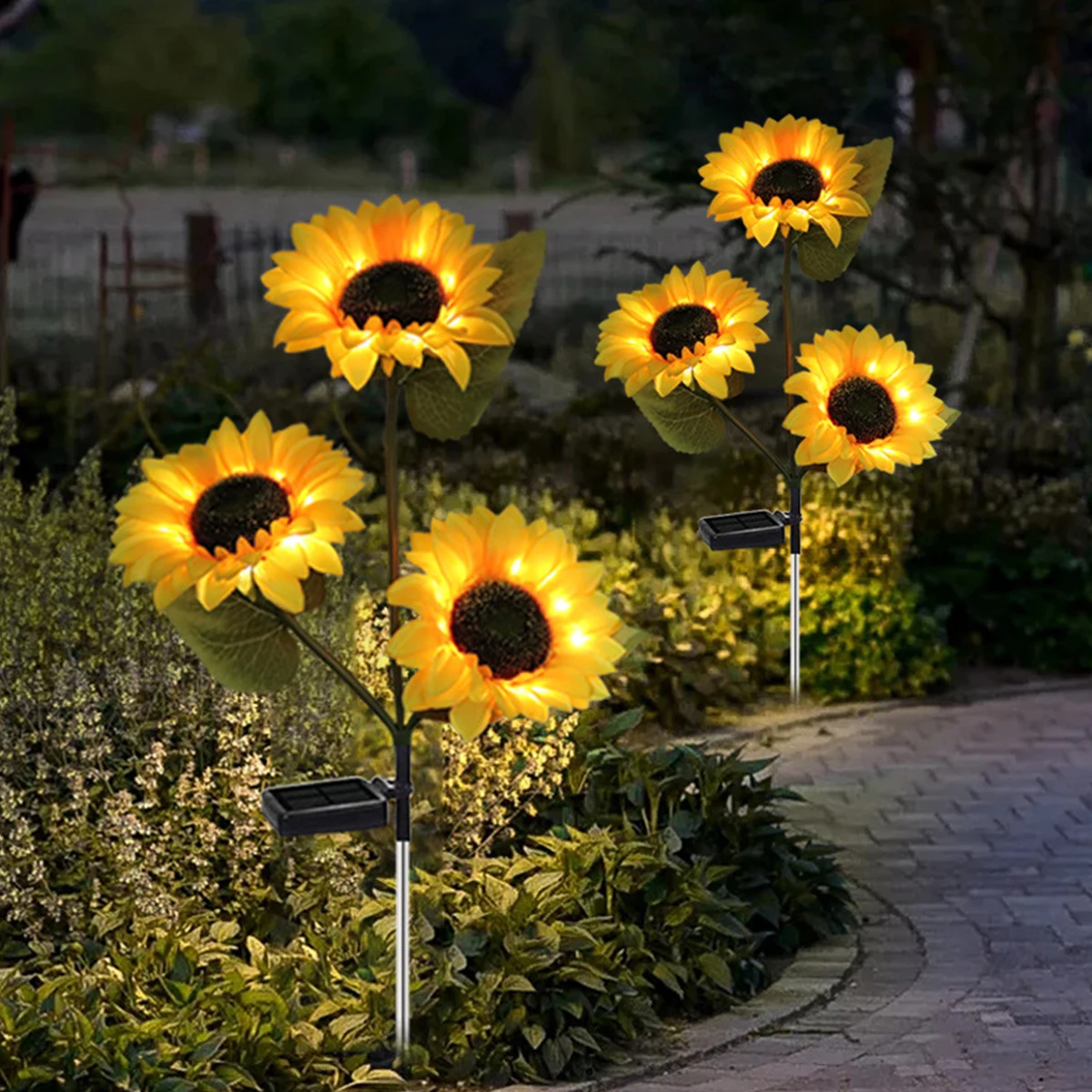 Solar Stake Light with 3 flowers 2pcs Solar Lawn Lamp IP65 Waterproof Solar flow - £160.60 GBP