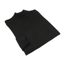 Men's Sweater Knit By BRANGO Turkey Mock Neck Cotton Blend 21050 Black image 2