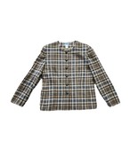 Vintage Pendleton Women Wool Plaid Beige Blazer Jacket Size 10 Read* - $460.43 MXN