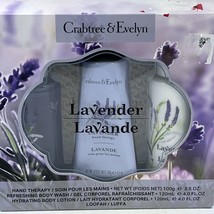 Crabtree &amp; Evelyn Lavender Lotion Gift Set Hand Therapy Bath Shower Gel Body - £14.28 GBP