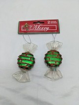 Christmas House Red Green Candy Ornaments 3 1/2&quot; - £19.46 GBP