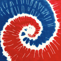 Carolina Creative Bandanna Tie Dye Swirl Patriotic Print 22&quot; x 22&quot; Handkerchief - £4.73 GBP