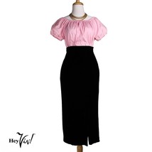 Vintage Black Velvet Pencil Skirt Talbot Lined Side Slit Size 6 W26 L32 ... - $30.00