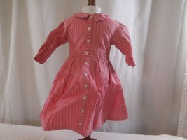 American Girl Addy Meet Dress Pink Stripe Pleasant Company 18” Doll Clothes - £28.50 GBP
